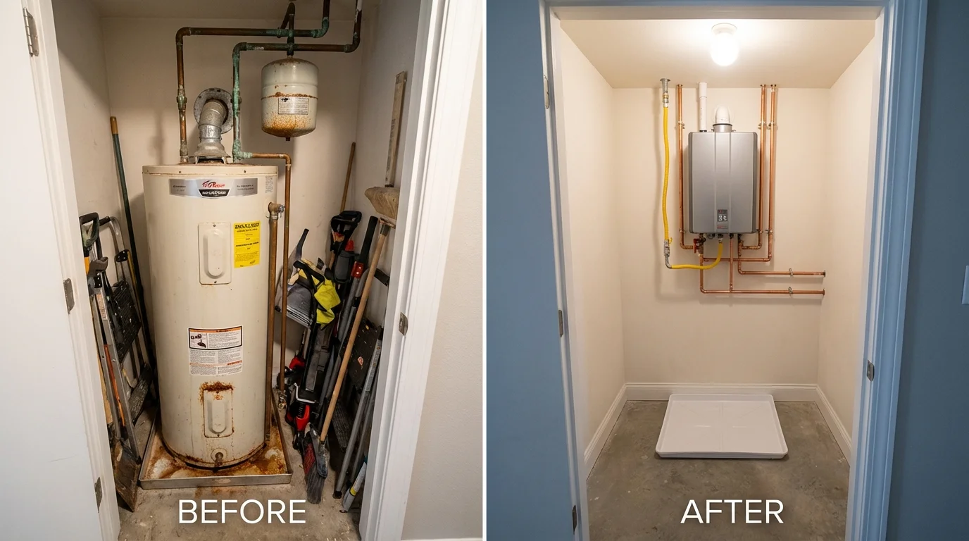 Tank water heater versus wall-mounted tankless unit comparison for Hillsborough, NJ homeowners