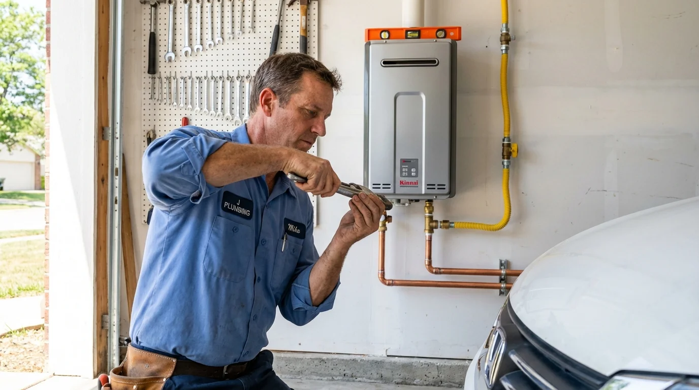 Tankless water heater installation by a Johns Plumbing LLC plumber in Hillsborough